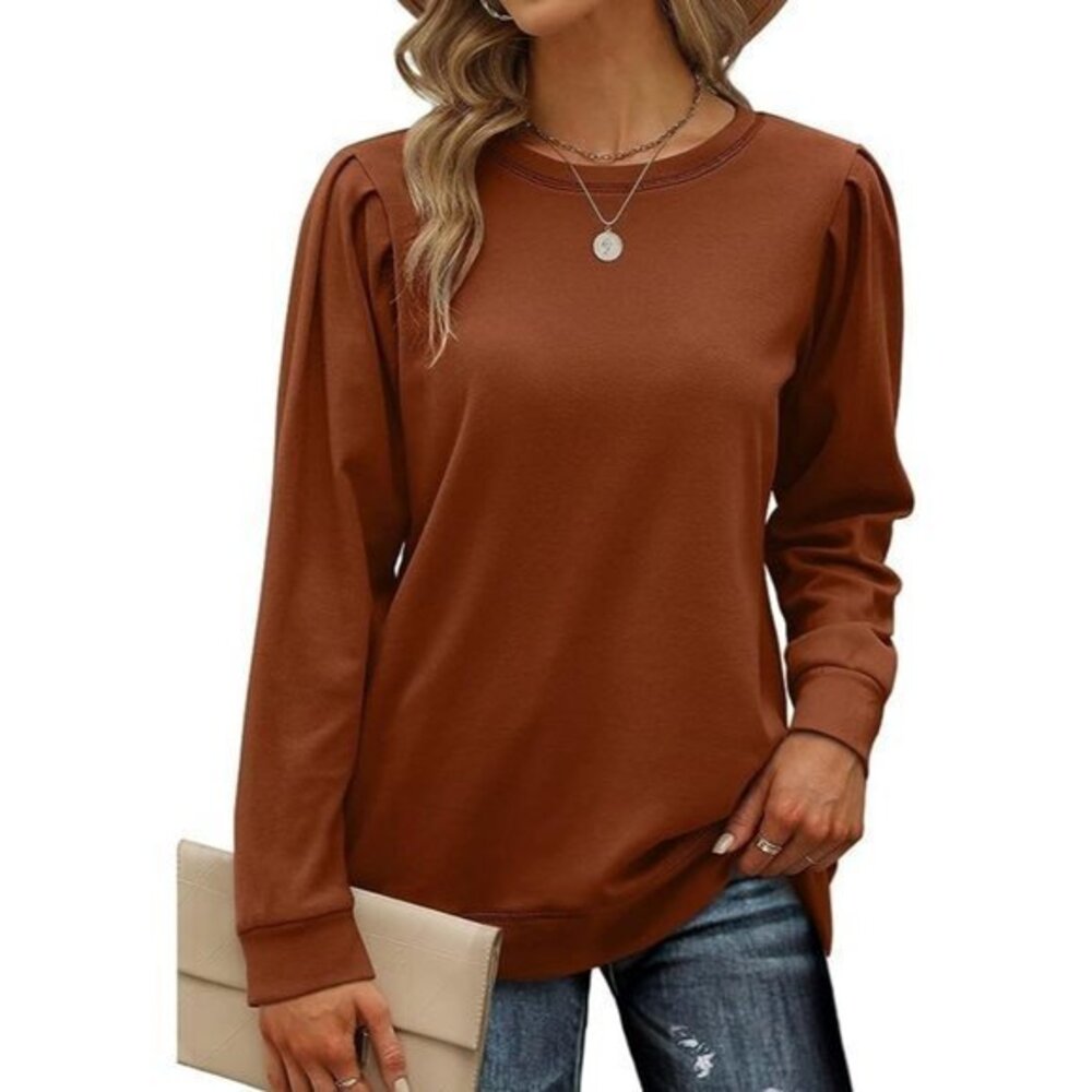 Women's Brown Crewneck Sweater